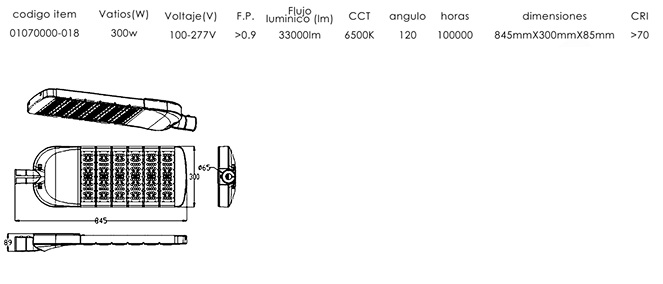 Luminaria alumbrado público modular. Amplio ángulo con distribución de luz uniforme. Sin tiempo de arranque, sin zumbidos. Respetuoso con el medio ambiente, sin mercurio y sin plomo. No causa interferencia electromagnética. Alto rendimiento lumínico y reducción del consumo de energía de hasta un 50%