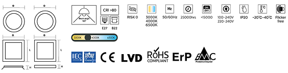 Eficacia luminosa excepcional: 100 ml/W. Hasta 7 horas de iluminación en caso de corte de corriente. 3 niveles de brillo para elegir en modo CC durante un corte de corriente. Admite conexiones mixtas de línea neutra y línea activa, lo que facilita la instalación. La batería de litio de alta calidad garantiza la seguridad. El innovador diseño del circuito reduce el tiempo de carga a una tercera parte y cuenta con función de protección contra carga y descarga
